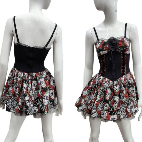 Brand New! Dia De Los Muertos Dress Sz Med - Picture 2 of 3